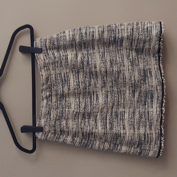 MAX STUDIO Chic Navy/White Tweed Mini Faux Wrap Skirt - Picture 8 of 12